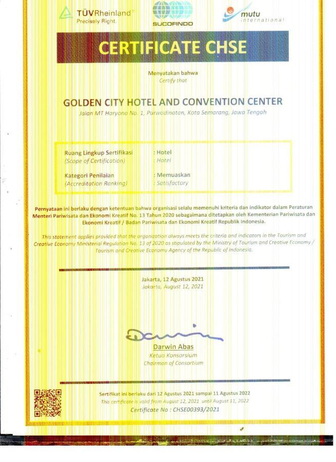 Golden City Hotel And Convention Center - Chse Certified Semarang Exterior foto